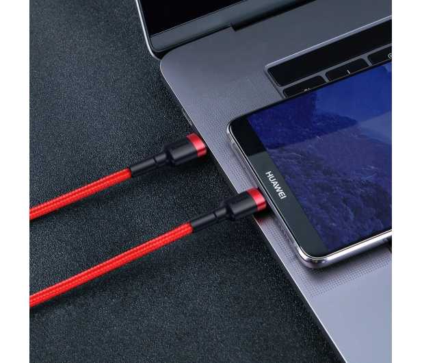 Baseus Kabel USB-C - USB-C PD QC 60W 3A 480Mb/s 1m czarno-czerwony - 1502028 - zdjęcie 3